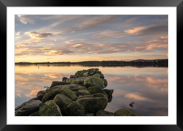 Sunrise reflections at Loch of Skene Framed Mounted Print by Michael Moverley