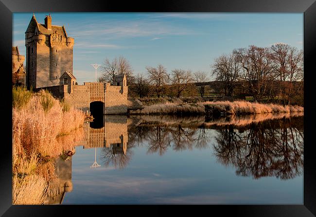 Twin Towers, Loch of Skene Framed Print by Michael Moverley