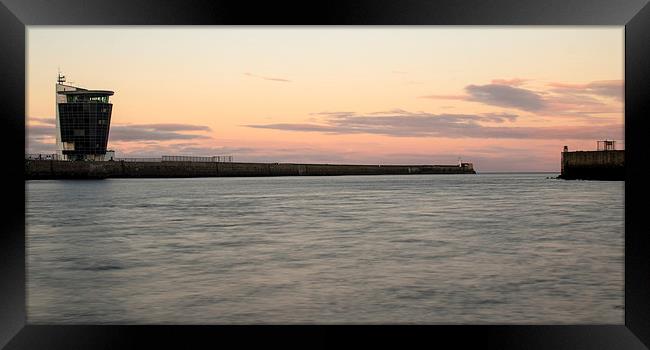 Aberdeen Harbour at Sunset Framed Print by Michael Moverley