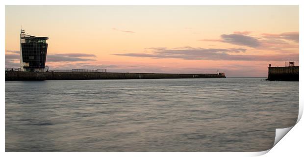 Aberdeen Harbour at Sunset Print by Michael Moverley