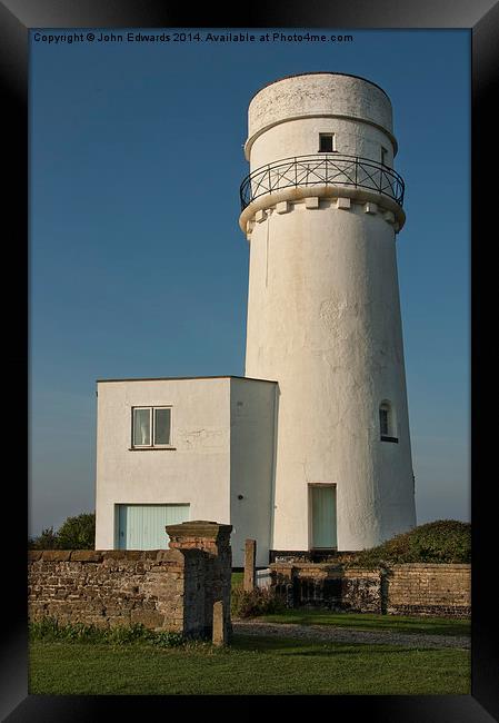 Hunstanton Lighthouse Framed Print by John Edwards