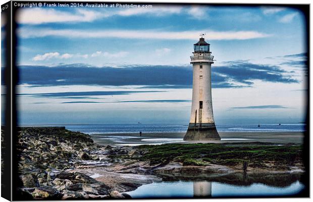Perch Rock Lighthouse, Wirral (Grunged effect) Canvas Print by Frank Irwin