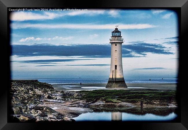 Perch Rock Lighthouse, Wirral (Grunged effect) Framed Print by Frank Irwin