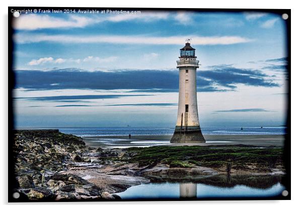 Perch Rock Lighthouse, Wirral (Grunged effect) Acrylic by Frank Irwin