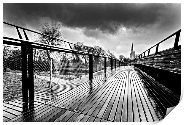 Norwich Cathedral B&W Print by Paul Macro