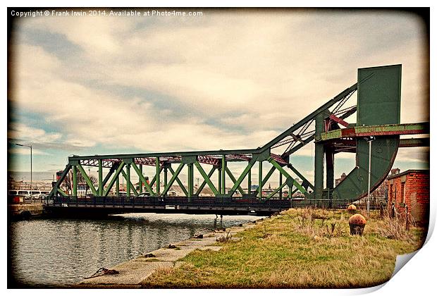 A Typical bascule Bridge, grunged effect Print by Frank Irwin