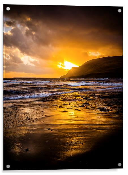 Skye Sunset, Scotland, UK Acrylic by Mark Llewellyn