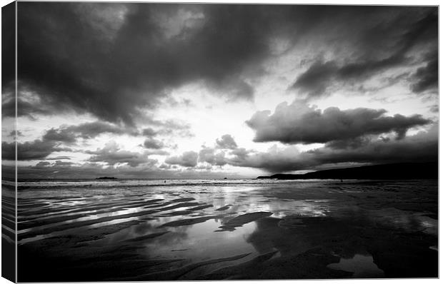 Harlyn Bay in Black and White Canvas Print by Samantha Higgs