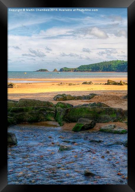Stream at Coppet Hall, Saundersfoot Framed Print by Martin Chambers