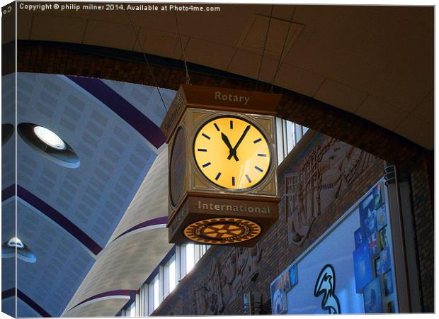 Touchwood Shopping Centre Clock Canvas Print by philip milner