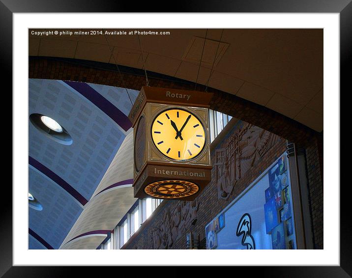 Touchwood Shopping Centre Clock Framed Mounted Print by philip milner