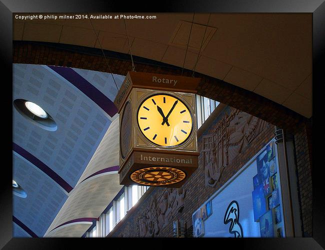 Touchwood Shopping Centre Clock Framed Print by philip milner