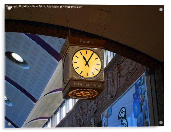 Touchwood Shopping Centre Clock Acrylic by philip milner