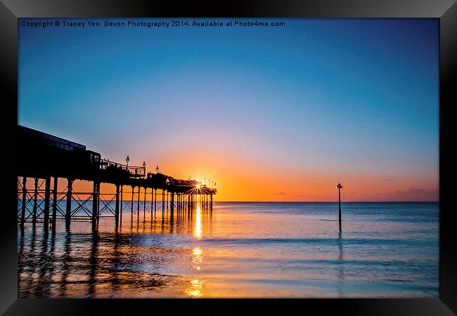 Teignmouth Pier Sunrise Framed Print by Tracey Yeo