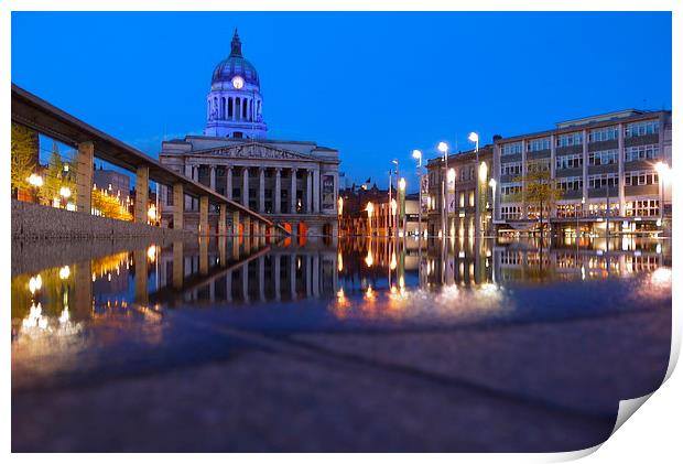 nottingham council house at night Print by mark lindsay