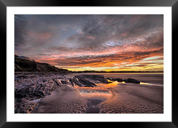 Saunton Sands sunrise Framed Mounted Print by Dave Wilkinson North Devon Ph