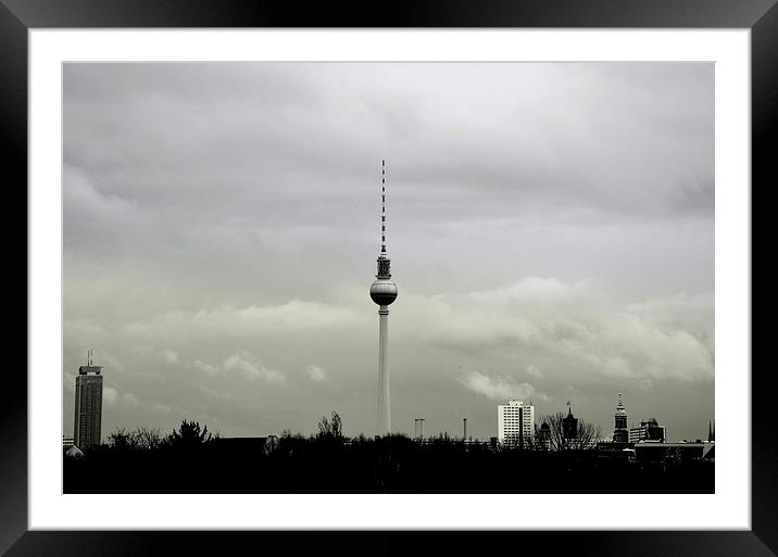 Berlin Fernsehturm Framed Mounted Print by Marco Buresti