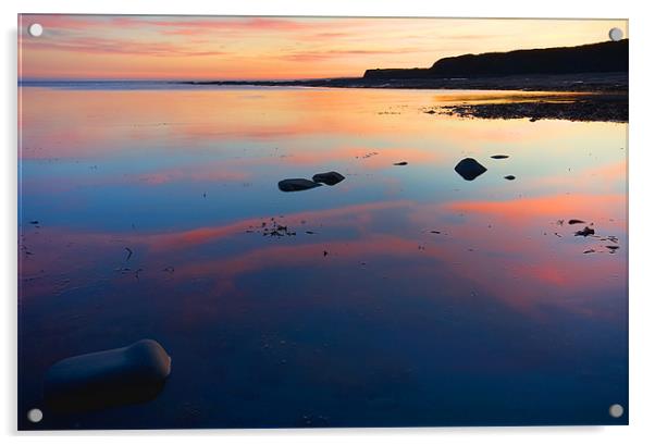 Kimmeridge Bay Reflections Acrylic by James Battersby