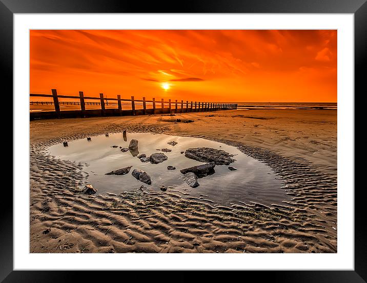 Splash Point Sunset Wales Framed Mounted Print by Darren Wilkes