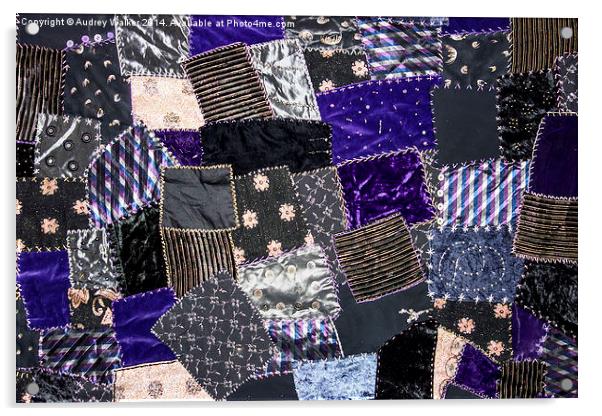 Crazy Patchwork - Shades of Black Acrylic by Audrey Walker