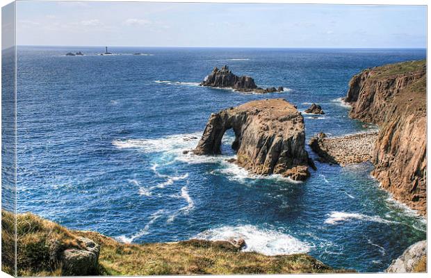 The cliffs around Lands End Canvas Print by Diane Griffiths