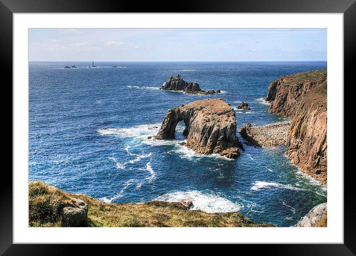 The cliffs around Lands End Framed Mounted Print by Diane Griffiths