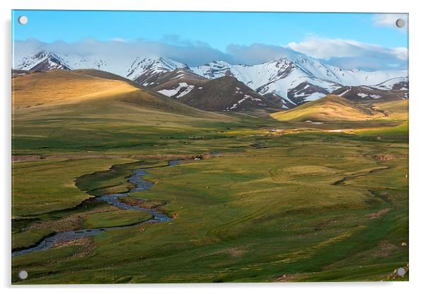 Kirghizias highlands Acrylic by Sergey Golotvin