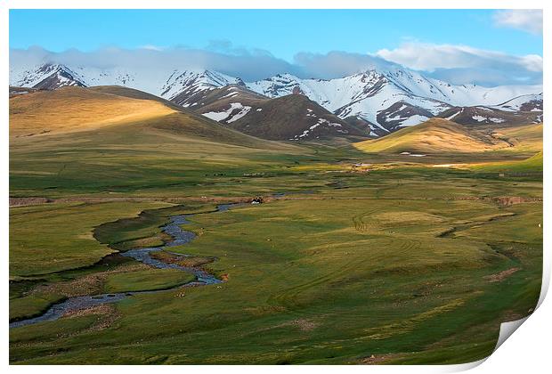 Kirghizias highlands Print by Sergey Golotvin