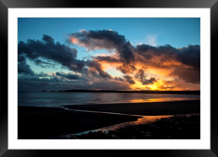 January Sunset. Framed Mounted Print by Becky Dix
