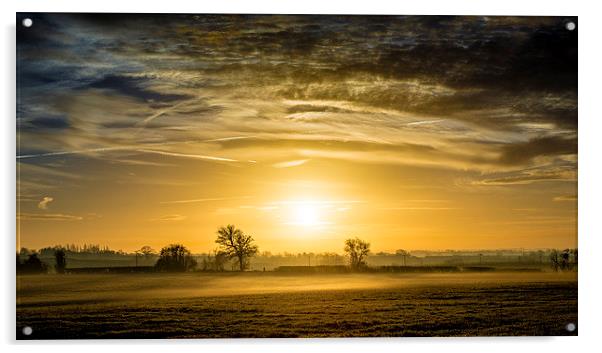 Misty Sunrise Acrylic by Ian Collins