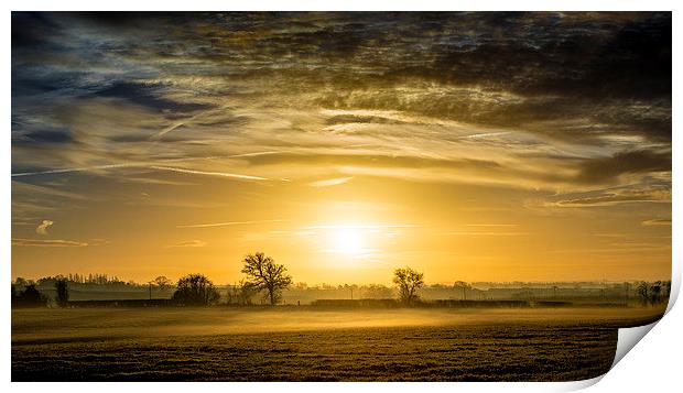 Misty Sunrise Print by Ian Collins