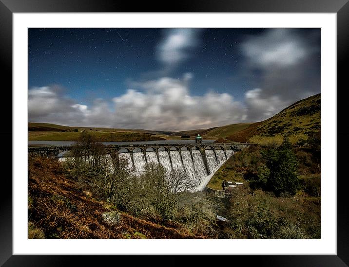 Elan Valley by Moonlight Framed Mounted Print by Ian Collins