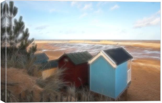 Wells-Next-The-Sea Beach Huts Canvas Print by Mike Sherman Photog