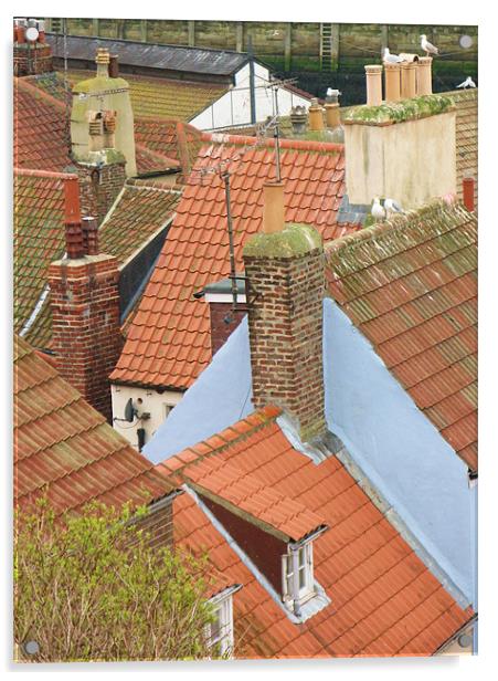 Rooftops of Whitby Acrylic by Lindsay Parkin