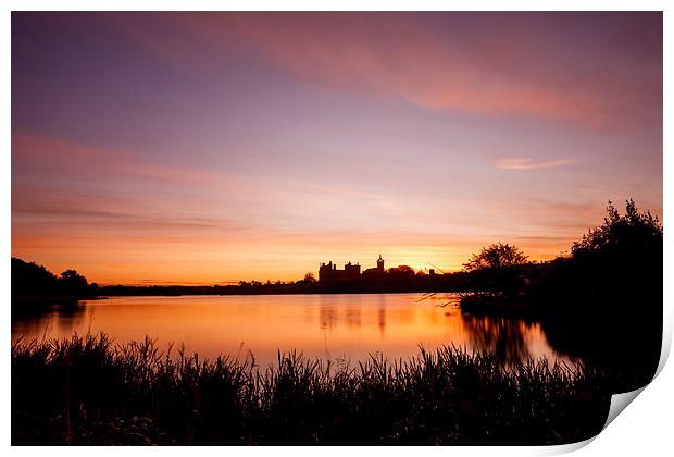 Tranquil Sunrise Over Linlithgow Palace Print by Tommy Dickson