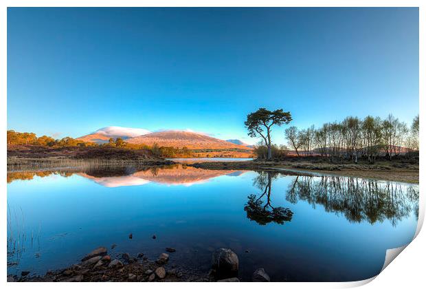 Serene Sunrise over Loch Tulla Print by Tommy Dickson