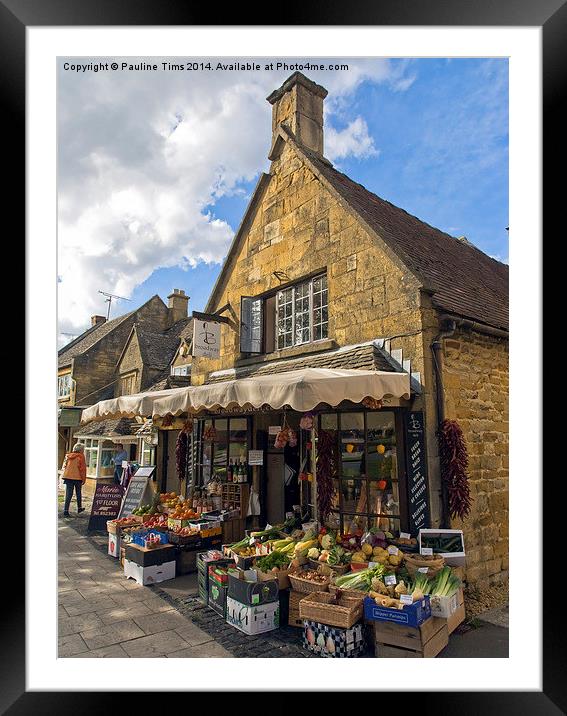 Broadway Deli, Cotswolds Framed Mounted Print by Pauline Tims
