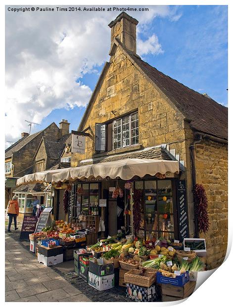 Broadway Deli, Cotswolds Print by Pauline Tims