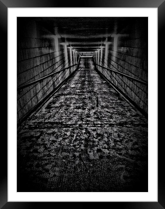 dark subway Framed Mounted Print by mark lindsay
