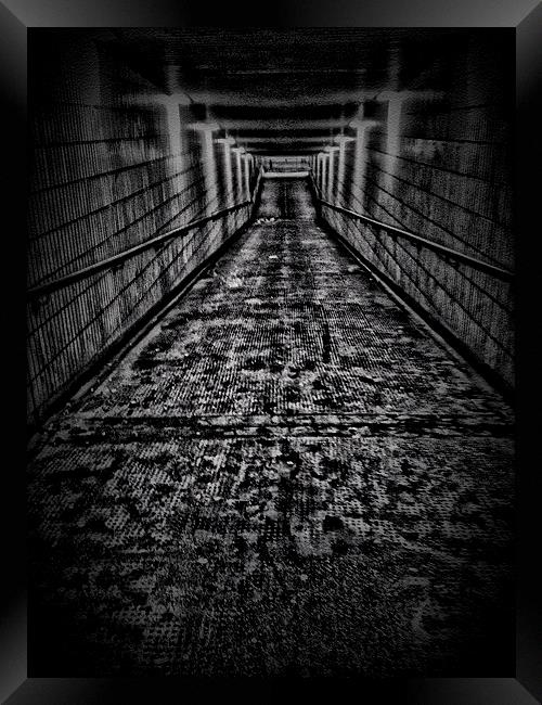 dark subway Framed Print by mark lindsay