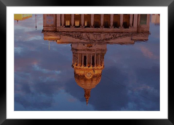 water reflection of the nottingham council house i Framed Mounted Print by mark lindsay