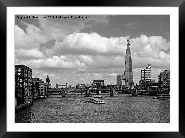 Thames View London skyline Framed Mounted Print by Diana Mower