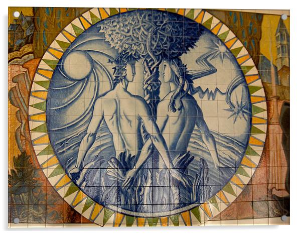 Adam and Eve Acrylic by Luis Lajas