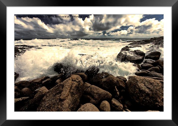 Ocean Breaking Out Framed Mounted Print by Andy Anderson