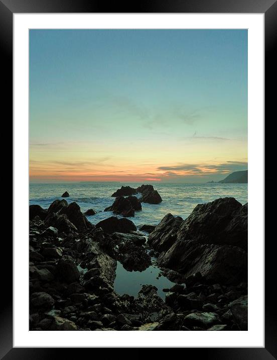 Sunset, Rockpool, West Dale Framed Mounted Print by Adam Morgan