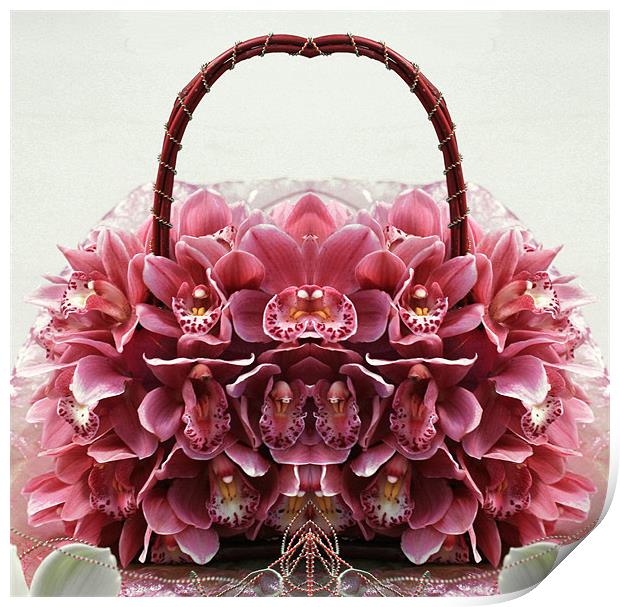Pink orchid handbag Print by Ruth Hallam