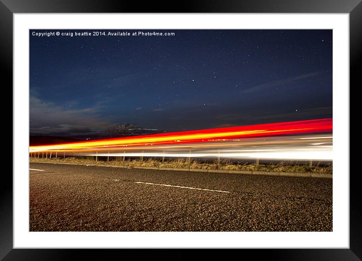 Night drive under the stars Framed Mounted Print by craig beattie