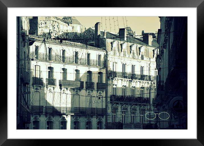 Montpellier Façades Framed Mounted Print by Marco Buresti