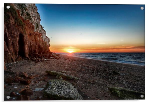 Hunstanton cliffs at sunset Acrylic by Gary Pearson