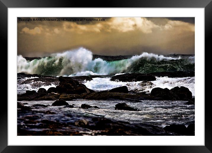 Raging Indian Ocean Framed Mounted Print by Andy Anderson
